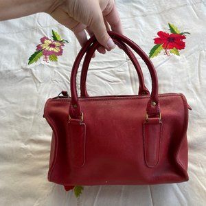 Vintage Coach Red Leather Mini Duffel Bag
